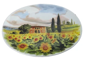 Riesige 21""x16"" Sur La Table TOSKANISCHE Sonnenblumen Servierteller Truthahntablett ~ Italien - Bild 1 von 9