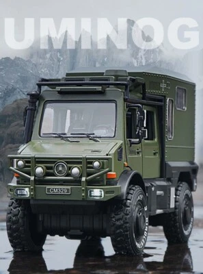 1/32 UNIMOG U4000 Motorhome Alloy Touring Car Model Diecast Metal Off-road Toy - Image 1 of 4