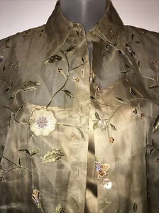 NWT Dana Buchman Original Fine Artsy Silk Embroidery Blouse/Tank Size 4 $298 - Picture 1 of 12