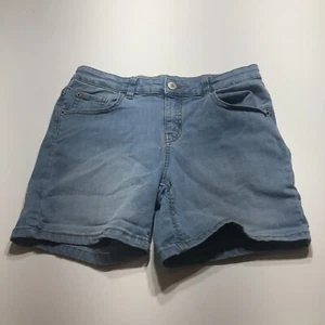 Thereabouts Shorts Girls Size 14 Light Wash Denim Midi Adjustable Elastic Waist - Picture 1 of 14