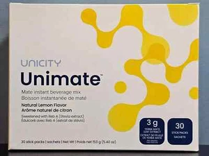 Unicity Unimate NATURAL LEMON 30 Stick Packs/Sachets Exp 6/2026 NEW/SEALED! - Picture 1 of 3