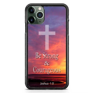Christian Courageous Bible Verse Case For iPhone 15 Pro Max Plus 14 Mini 13 12 - Picture 1 of 5