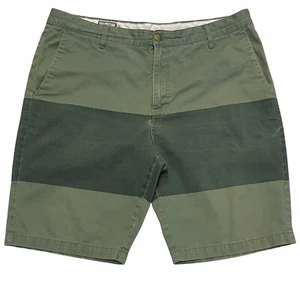 VOLCOM Men’s Monty Block Green Stripe Shorts Size 38 - Picture 1 of 7