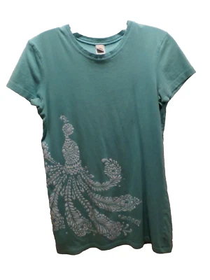 Vintage Element Women's Size Large Turquoise Short Sleeve Graphic T-Shirt - Image 1 of 4
