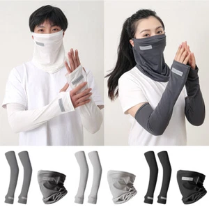 Ice Silk Mask Outdoor UV Protection Sleeves Face Cover Thin Breathable Comfort - Picture 1 of 16