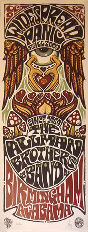 Allman Brothers Widespread Panic Birmingham AL 2009 S/N 1ª Ed. Póster raro como nuevo Foto 1 de 1