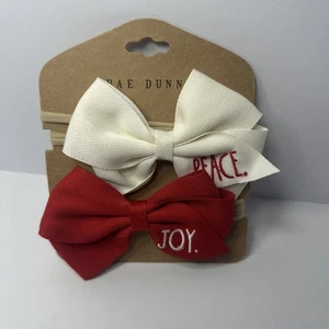 Rae Dunn PAZ/ALEGRÍA Bebé Niña Diadema Lazo Accesorio Navidad Vacaciones - Imagen 1 de 4