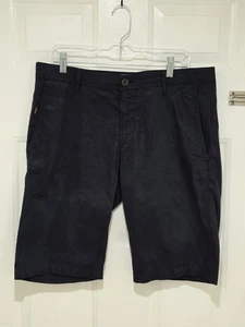 Hugo Boss Orange Chino Flat Shorts Blue 12" Inseam Men's Size 34 - Picture 1 of 7