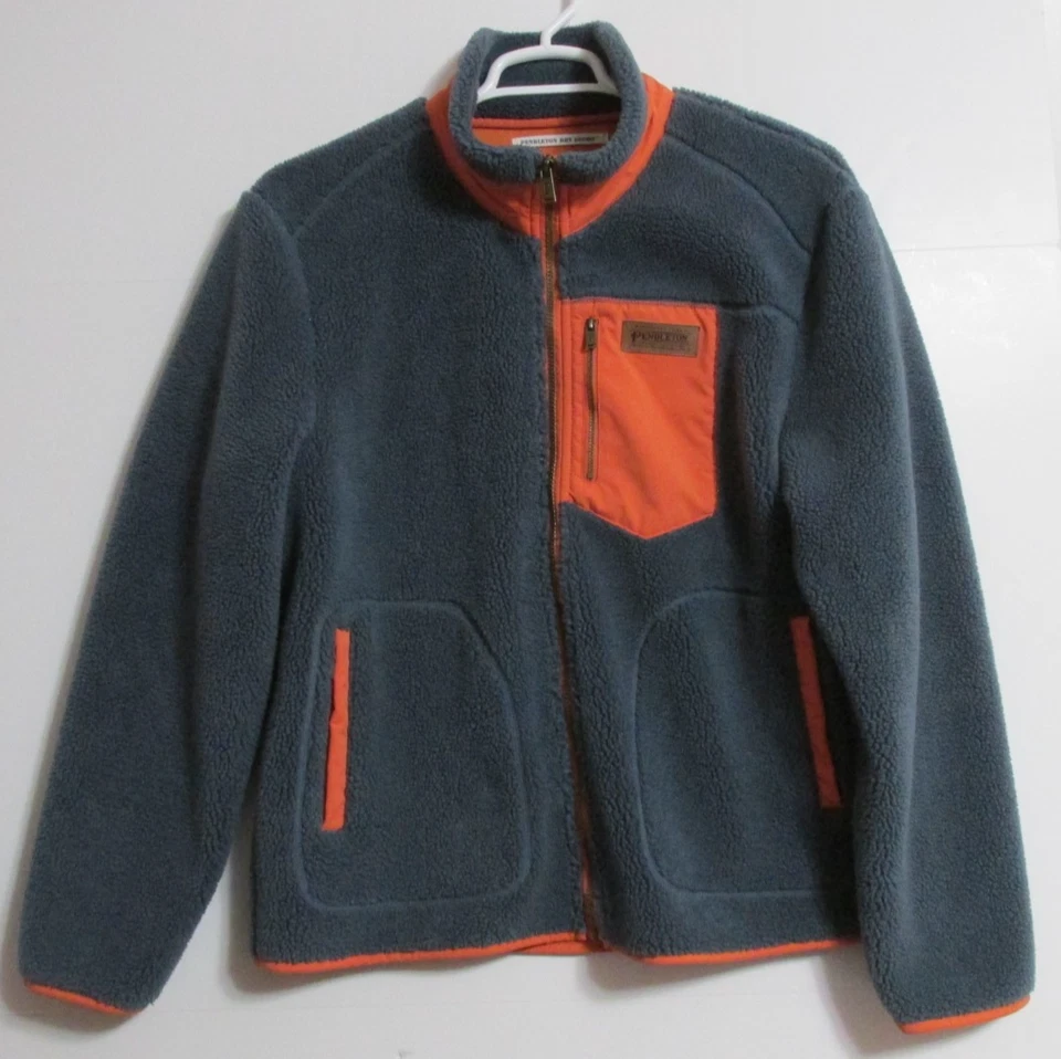 Men's Pendleton Winthrop Berber Fleece Jacket Storm Blue/Orange Size Large - Image 1 of 4