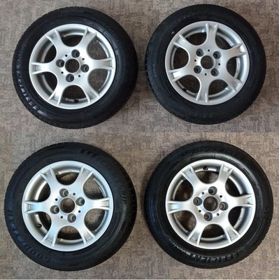 4 x Alufelgen mit Sommerreifen Goodyear 165 / 65 R 13 / 77 T für Ford Fiesta etc - Bild 1 von 4