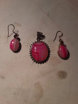 925 Silver Pendant & Earrings Set - Image 1 of 4