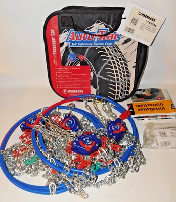 0155505 AutoTrac Self-Tightening Tire Snow Chains, 1 Pair- Never Used - Image 1 of 4