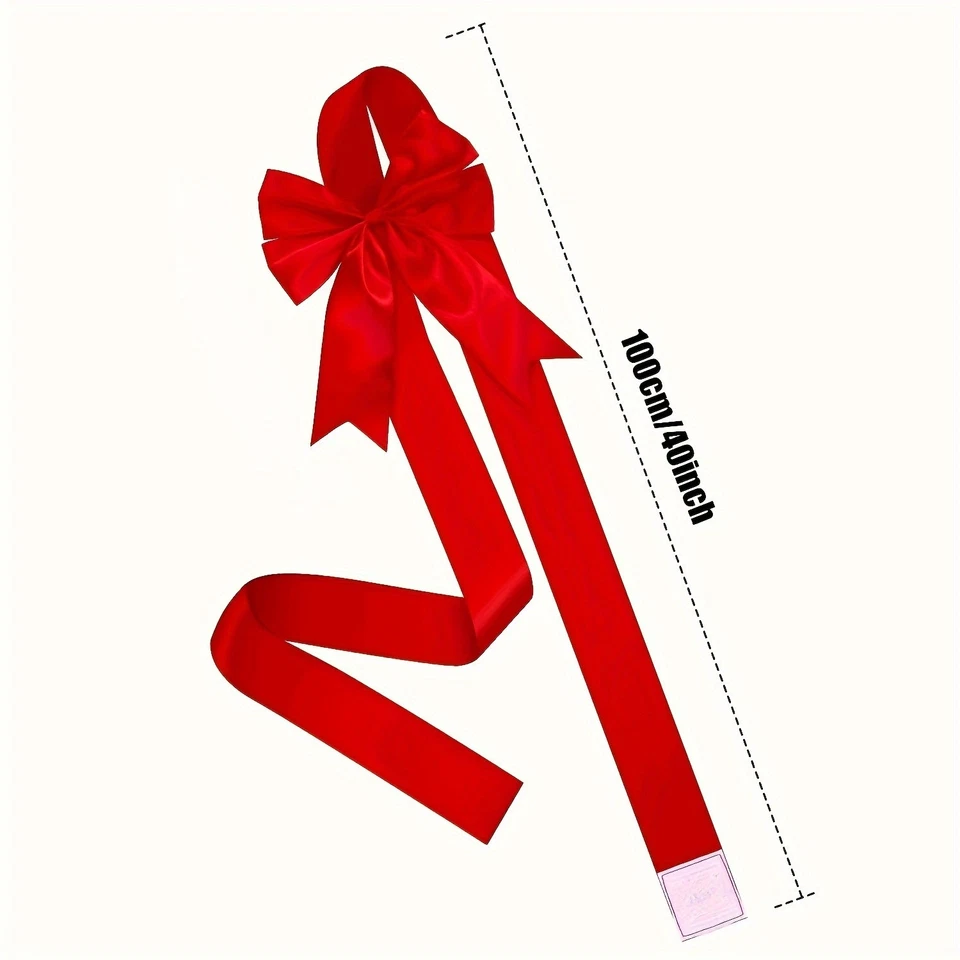 6 peças conjunto de decoração de fita de arco de Natal festivo decoração de armário de porta de casa Natal - Imagem 1 de 4