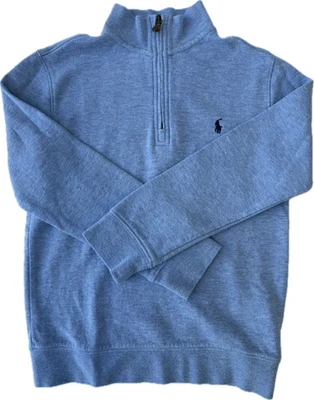 Polo Chicos 7 Ralph Lauren Pullover Azul Órbita - Cuello Simulado - Media Cremallera - Talla 7 Foto 1 de 4