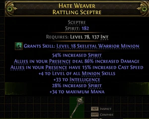 Path of Exile 2 Rise of the Abyssal SC Rattling Sceptre High Spirit POE 2 - Picture 1 of 1