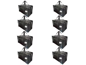 8pack Black Moving Bags Extra Large Storage Bags With Zipper Water Resistant Pac - Picture 1 of 6
