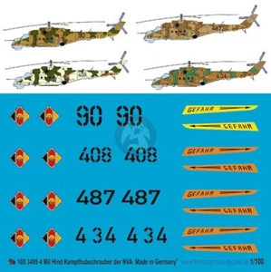 Marcas de helicóptero trasero Peddinghaus 1/100 mil Mi-24 de NVA (Team Yankee) 3495 - Imagen 1 de 1