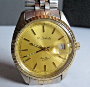 VINTAGE Dufonte® Lucien Piccard *VIDEO* Men's Analog Watch Quartz 35mm Date Runs - Picture 1 of 11