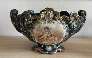 Wunderschöne Jugendstil Jardiniere Pflanzschale Übertopf Engel Putten - Bild 1 von 13