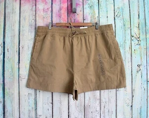 Women's Free Assembly Pull On Shorts XXLARGE Tan 3" Inseam Drawstring NWT - Picture 1 of 6