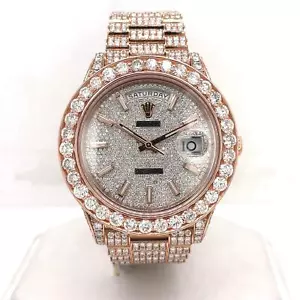 Rolex Day-Date 40 mm Automatic 18k Everose Gold Custom Bust Down Men's 228235 - Picture 1 of 5