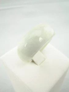 Genuine Natural Green White Jade Saddle Ring Band - Size 9.25 #G452 - Picture 1 of 5