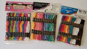 108 SKEINS TOTAL!!!!! Embroidery Floss (3-36 Skein packs) Multiple Colors - Picture 1 of 10