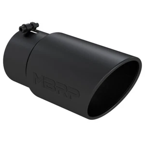 MBRP T5075BLK Stainless Steel Black Angled Round 5 inch Universal Exhaust Tip - Picture 1 of 3