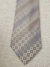 Kenneth Cole LONG Tie -  3.75 in Brown Geometric Silk Necktie - Men's Classic