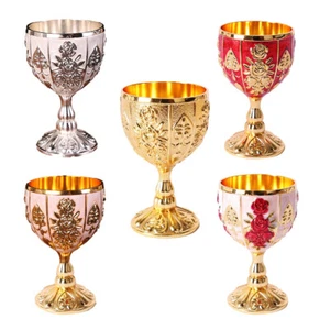 Vintage Metal Embossed Drink Shot Cup Goblet Tequila Glass Art Craft Decoration - Picture 1 of 18