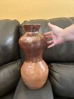 pottery vase, large. Handmade, brown glaze.just beautiful, ART, POTTERY, vintag
