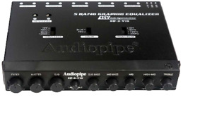 EQ5V15 Audiopipe 5 Band Equalizer Subwoofer Control, 1/2 Din, Red Or Blue LED