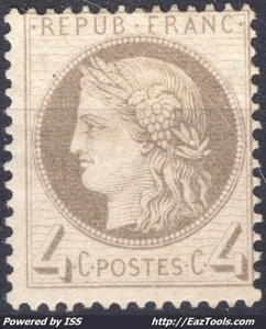 FRANCE CERES 3EME REPUBLIQUE 4c GRIS N° 52 NEUF * AVEC CHARNIERE A VOIR - Picture 1 of 2