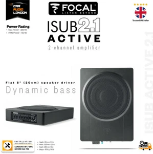 Focal ISUB ACTIVE 2.1 8" Compact Underseat Subwoofer with Built-in 2-Ch Amp 260W - Picture 1 of 6