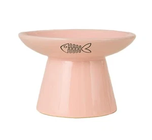 Ceramic Dog Bowls Pet Feeding Bowls for Cats and Small Dogs 20 oz 6" Blue/Pin... - Picture 1 of 7