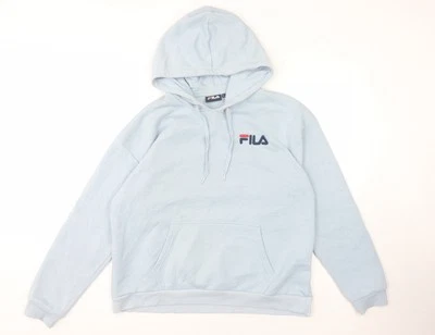 Fila Men's Blue Pullover Hoodie - Size L - Logo Design - Image 1 of 4