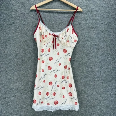 Vestido de noche sin marca para mujer L grande beige floral cuello en V sin mangas ropa de dormir Foto 1 de 4