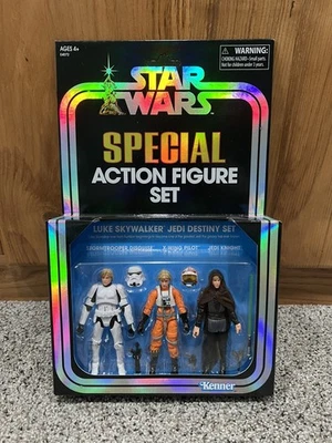 Star Wars Vintage Collection LUKE SKYWALKER JEDI DESTINY 3-Pack Special Set SDCC - Image 1 of 4
