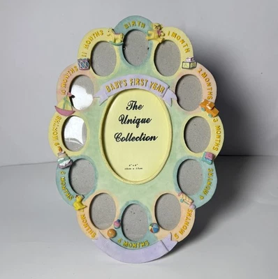 Moldura rara vintage para colagem de fotos do primeiro ano do bebê - Imagem 1 de 4