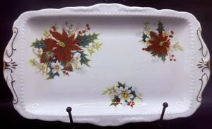 Royal Albert Weihnachtsstern Sandwich Snack Tee Serviertablett Schale 11 5/8" Doppelgriff - Bild 1 von 6