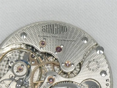 16S ILLINOIS 21 JEWEL SANGAMO RAILROAD POCKET WATCH MOVEMENT & DIAL, RUNNING! - Image 1 of 4