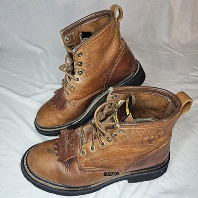 Botas Ariat Cuero Marrón ATS Cascade Kiltie Roper Mujer Talla 6.5B Western 31080 Foto 1 de 4