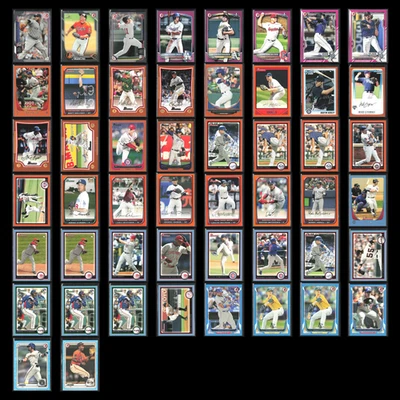 Lote de 50 tarjetas de béisbol Bowman serie #'d distribuidor a granel al por mayor naranja cielo azul Foto 1 de 4