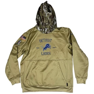 Nike Detroit Lions Salute to Service Hoodie Camo Military NFL Sweatshirt Mens XL - Picture 1 of 8