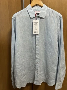 Mens Orlebar Brown Giles linen shirt pale Blue Size XL Brand New With Tags - Picture 1 of 5