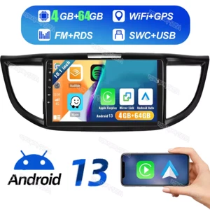 64G Apple Carplay For 2012-2016 Honda CRV Android13 Car Stereo Radio GPS NAV 10" - Picture 1 of 16