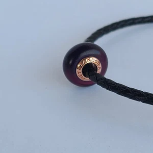 New Authentic Pandora Mate Purple Murano Glass Charm - Picture 1 of 6