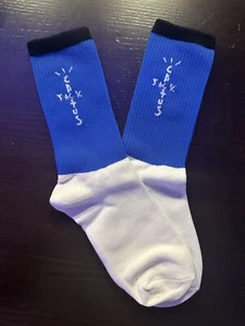 🌵🌵 CACTUS JACK Travis Scott Socks • Blue-White • Size Large • New SB Dunk - Picture 1 of 4