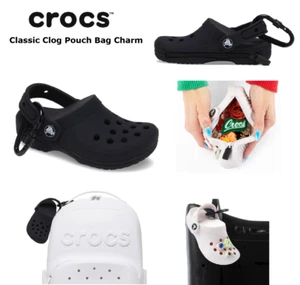 Crocs Classic Clog POUCH Bag Charm BLACK ZIP with Carabiner *Paid US-duty - Picture 1 of 8