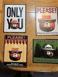 Smokey The Bear Signs Lot Of 4. #jh - Picture 1 of 11